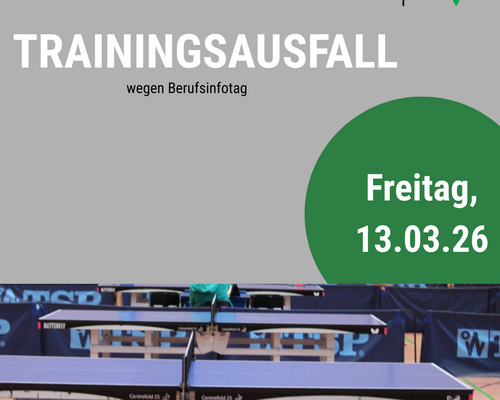 Kein Training am Freitag, 13.03.2026